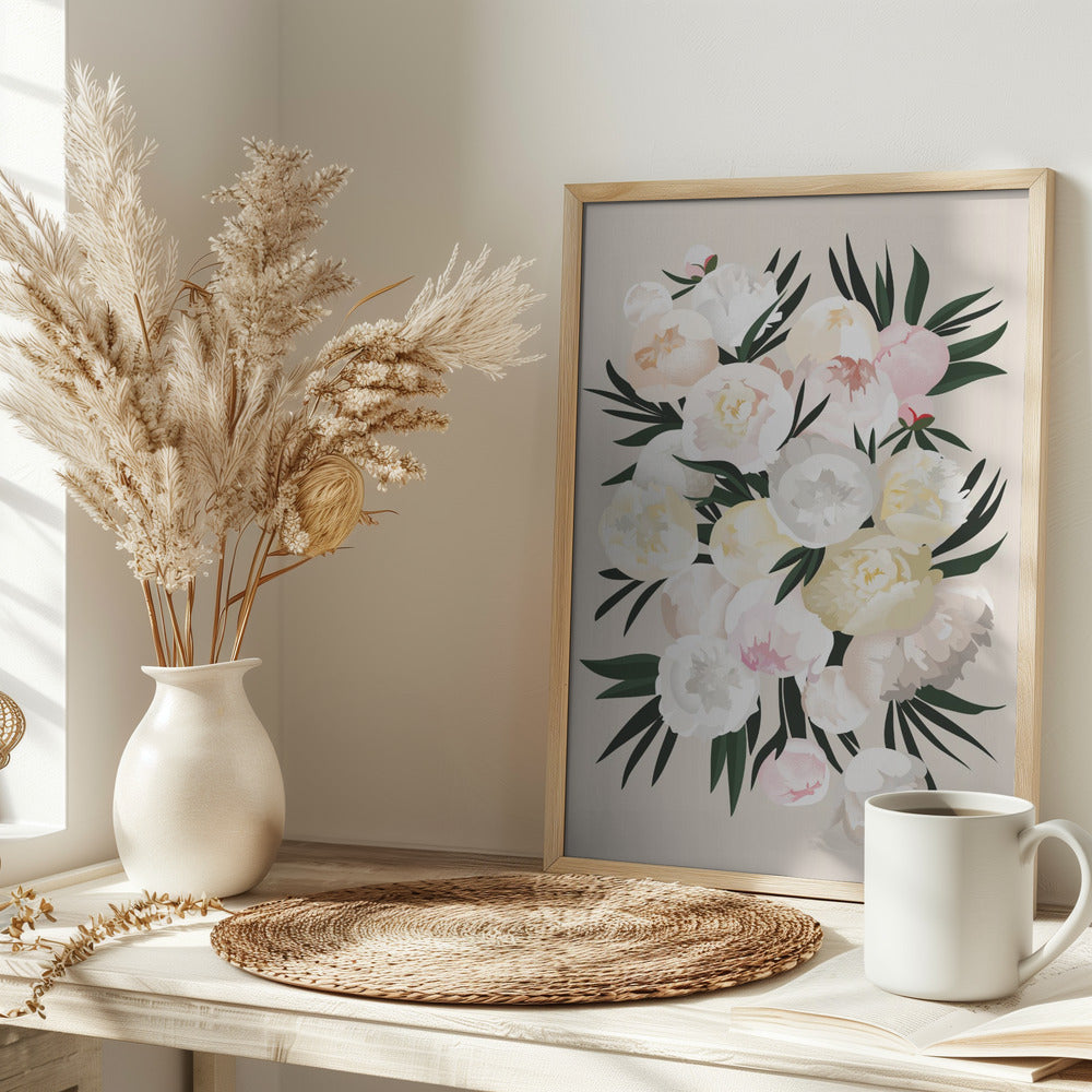 Dara bouquet in beige Poster